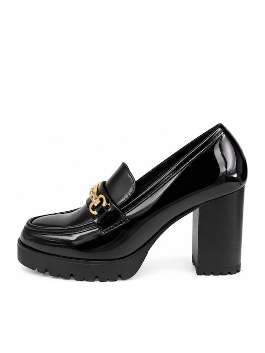 Schwarze Pumps mit Chunky-Absatz und hohem Absatz WI-YL277-27HH-SCHWARZ