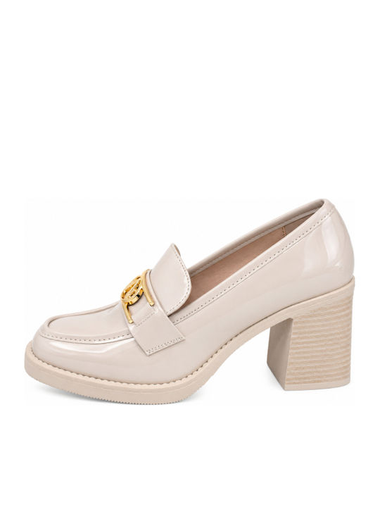 Pumps mit Chunky Hohem Absatz Beige WI-YL254-27HH-BEIGE