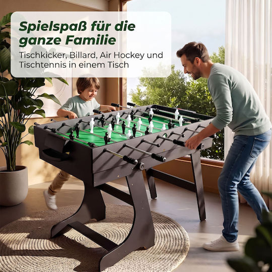 Relaxdays Подова Маса за Air Hockey Мултиигрова Дървена Сгъваема