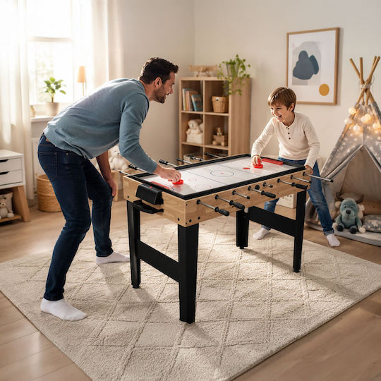 Relaxdays Επιδαπέδιο Air Hockey Πολλαπλών Παιχνιδιών Ξύλινο