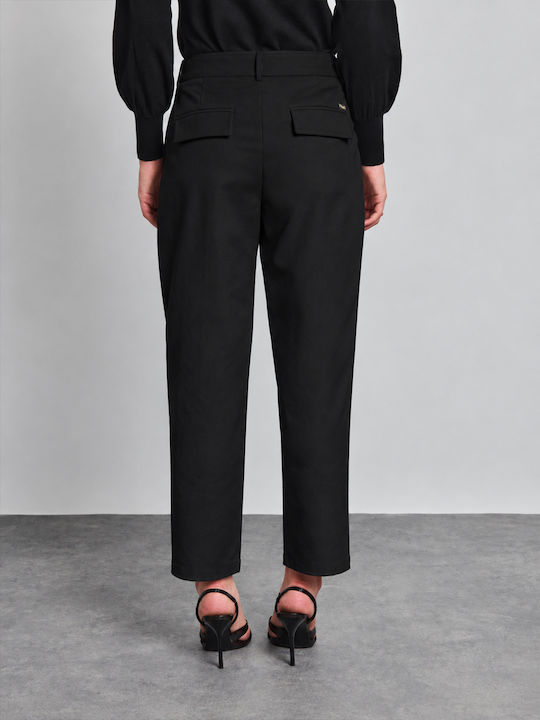 Olivia Women's Leather Trousers in a Loose Fit Black