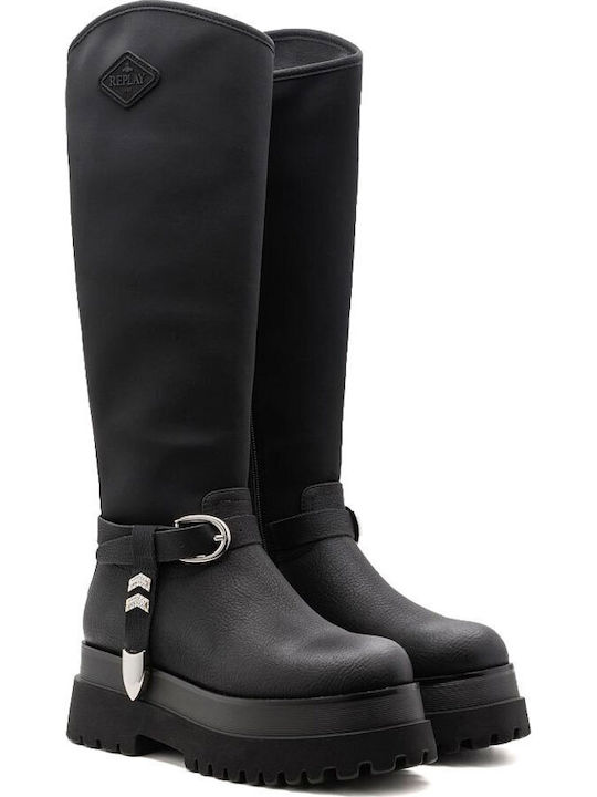 Any Women's Boots with Medium Heel Black