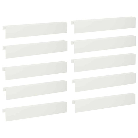 Garden Edging Profiles 10 pcs 100 x 10 x 15 cm Steel White 8012909 White