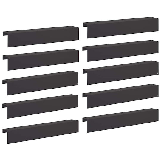 Garden Edging Profiles 10 Pcs 100 x 20 x 15 cm Steel Black 8012977 Black