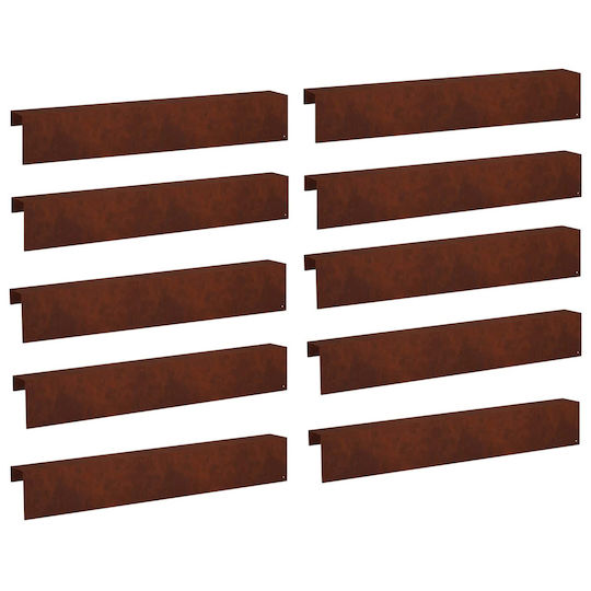 Garden Fence Covering Profiles 10 Pcs 100 x 10 x 15 cm 8012919 Rusty