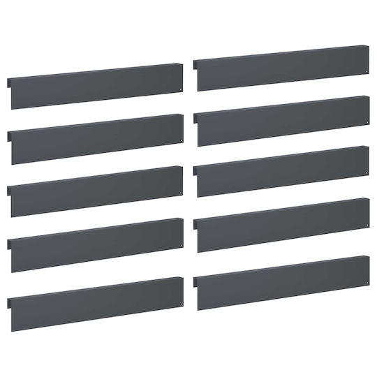 Garden Border Edging 10 Pcs 100 x 5 x 15 cm Steel Anthracite 8012939 Anthracite