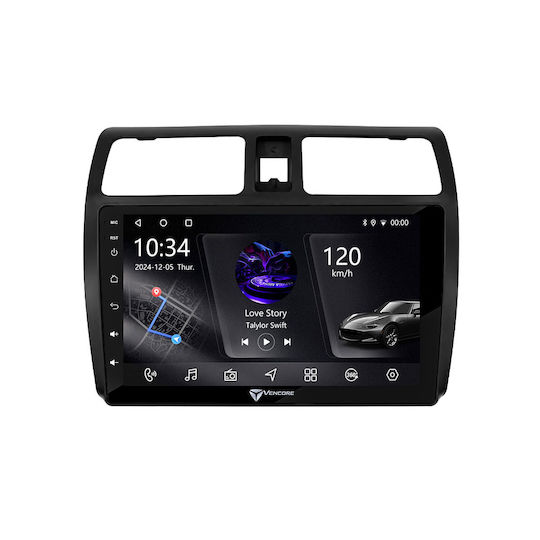 Vencore 3236-10006-0255b Android-15-Multimedia-Display 10,1" Px5s Octa-Core 2 GB/32 GB IPS-Frontblende CarPlay Android Auto Unterstützung Für 360°-Kamera Suzuki Swift 2005–2010 – Schwarz 3236-10006-0255b