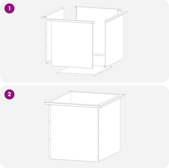 vidaXL Metal Planter Box Silver 50x60x48 cm
