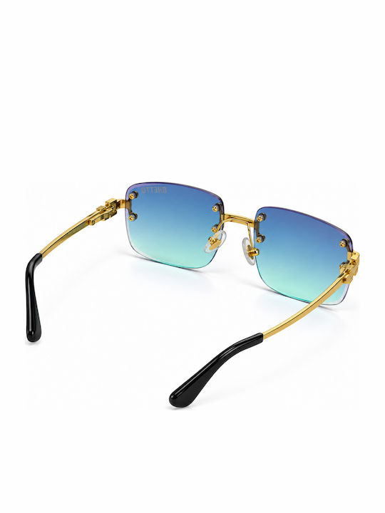 Unisex Γυαλιά Ηλίου με Μεταλλικό Σκελετό Gold / Pink Blue Ντεγκραντέ