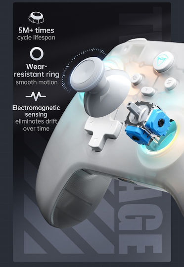 G3 V2 cu Stație de Încărcare Gamepad Wireless pentru Android / PC / Switch / iOS Alb