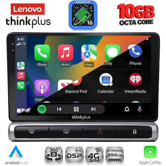 Lenovo Auto-Audiosystem für Citroën C3 / DS3 BMW X2 / X6 2016–2024 (Bluetooth/USB/WiFi/GPS/Apple-Carplay/Android-Auto) mit 9" Touchscreen