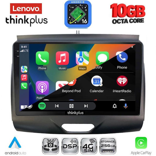 Lenovo Auto-Audiosystem für BMW X2 / X6 Ford Ranger 2015–2018 (Bluetooth/USB/WiFi/GPS/Apple CarPlay/Android Auto) mit 9-Zoll-Touchscreen