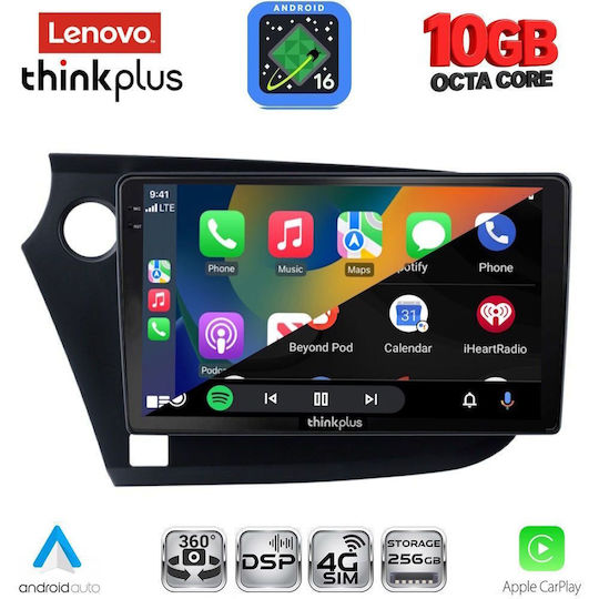 Lenovo Auto-Audiosystem für BMW X2 / X6 Honda Insight 2009–2014 (Bluetooth/USB/WiFi/GPS/Apple CarPlay/Android Auto) mit 9" Touchscreen