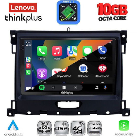 Lenovo Auto-Audiosystem für BMW X2 / X6 und Ford Ranger 2018–2023 (Bluetooth/USB/WiFi/GPS/Apple CarPlay/Android Auto) mit 9-Zoll-Touchscreen