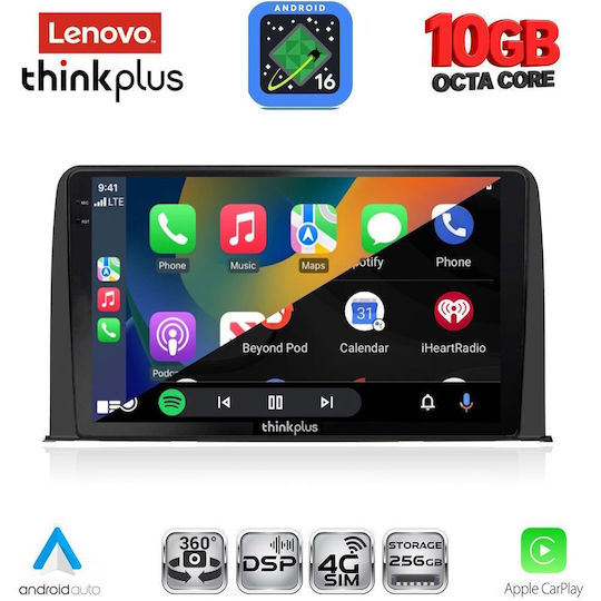 Lenovo Auto-Audiosystem für BMW X2 / X6 und Honda CR-V 2017–2023 (Bluetooth/USB/Wi-Fi/GPS/Apple CarPlay/Android Auto) mit 10-Zoll-Touchscreen