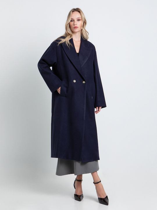 Women's Blue Oversized Coat