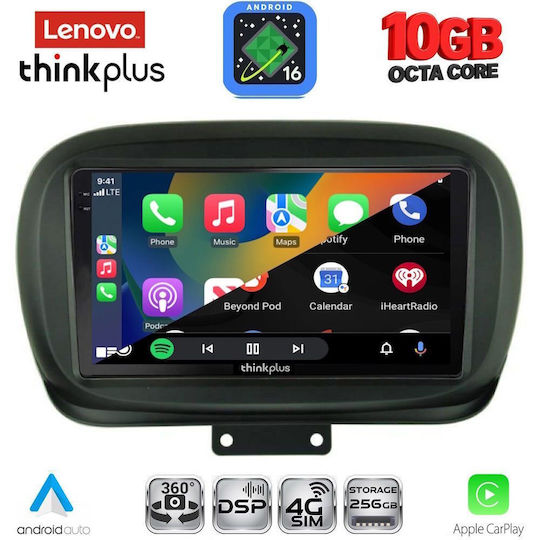 Lenovo Auto-Audiosystem für Fiat 500X BMW X2 / X6 2014–2024 (Bluetooth/USB/Wi-Fi/GPS/Apple CarPlay/Android Auto) mit 9-Zoll-Touchscreen