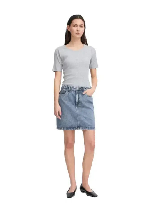 Fustă din Denim Medium Blue Stone Washed