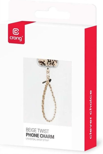 Crong Phone Charm Lanyard Phone Pendant Beige Twist Crgphch17