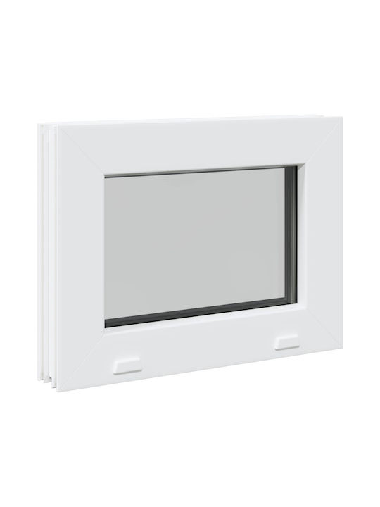 vidaXL Hinged PVC Window W50xH30cm