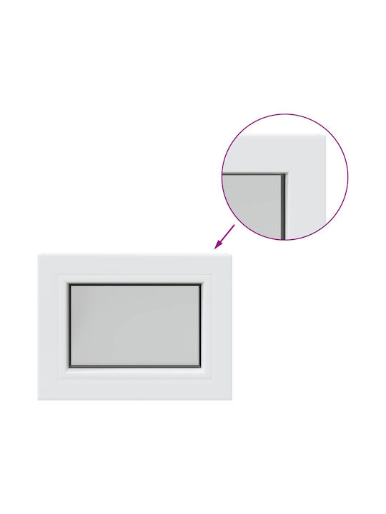 vidaXL Hinged PVC Window W50xH30cm