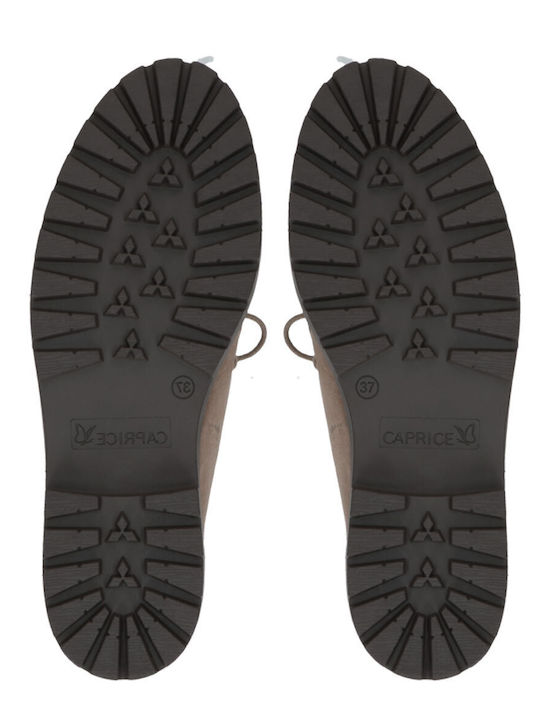 Suede Γυναικεία Oxfords σε Καφέ Χρώμα