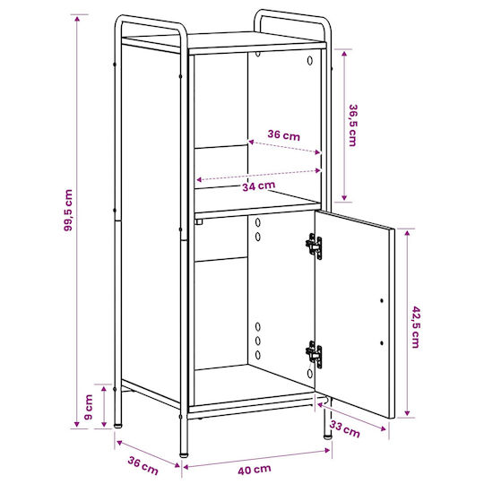 vidaXL Artisan Dulap de Baie 40x36x99.5 cm Stejar