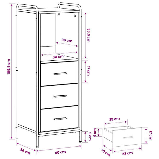 vidaXL Dulap de Baie 40x36x109.5 cm Stejar