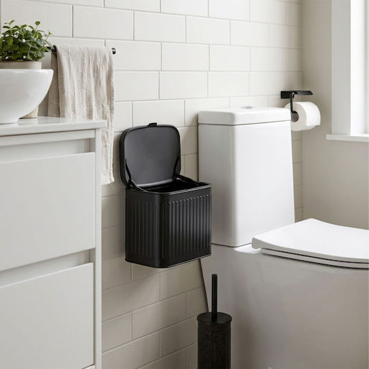 Relaxdays Coș de Baie Metalic 4 l Negru