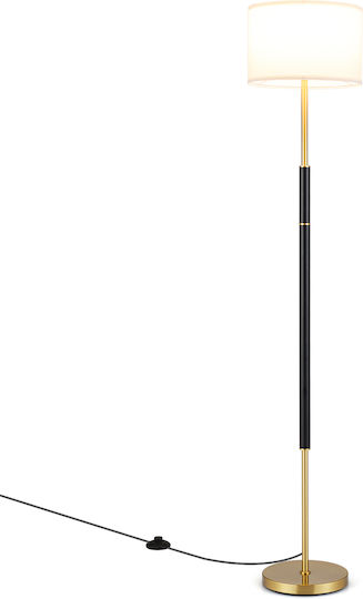 Costway Floor Lamp H165xL25cm with E27 Bulb Socket Black