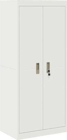 Büroschrank aus Metall und Glas mit Schloss 60x40x210cm