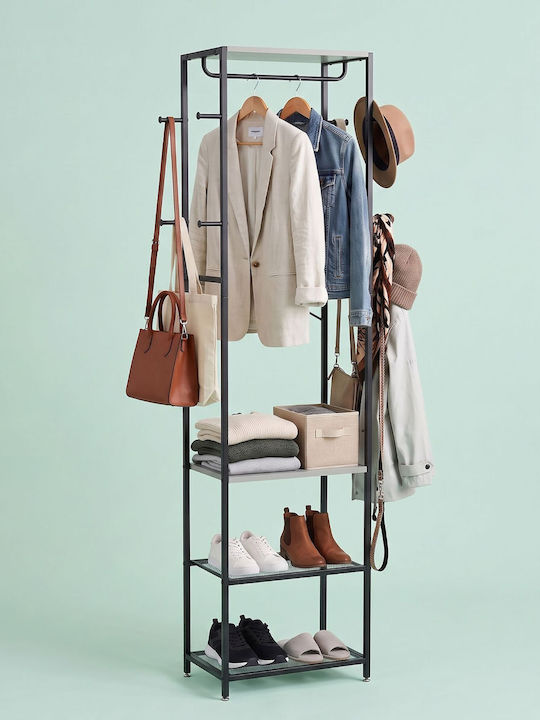 Relaxdays Black Metal Floor Garment Rack 40x28x181cm