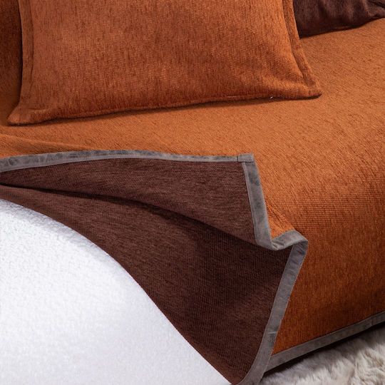 Nef-Nef Homeware Tanger 2-Seater Sofa Throw W180xL250cm Camel/Coffee