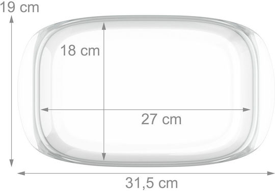 Relaxdays Rectangular Glass Oven Dish with Lid 32.5x19.5x13cm