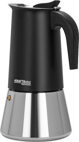 Kraft & Dele 12-Cup Stovetop Espresso Pot Inox Black