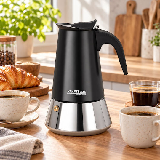Kraft & Dele Ibric pentru Espresso 6 cești din Inox Negru