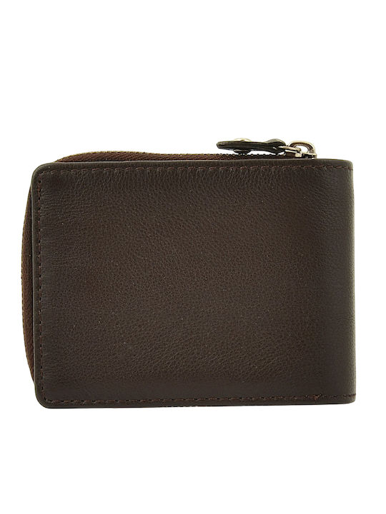 Braune Herrenlederbrieftasche mit RFID