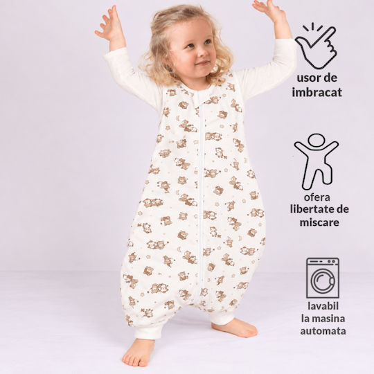 Kidizi Spring Sleeping Bag With Legs 1 Tog Beige
