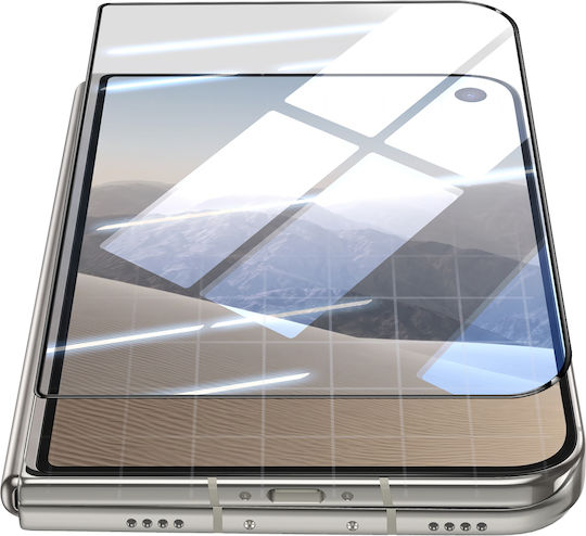 Avizar Folie de Sticlă Călită pentru Ecranul Exterior iPhone Duo 9h Antizgârieturi Neagră Transparentă