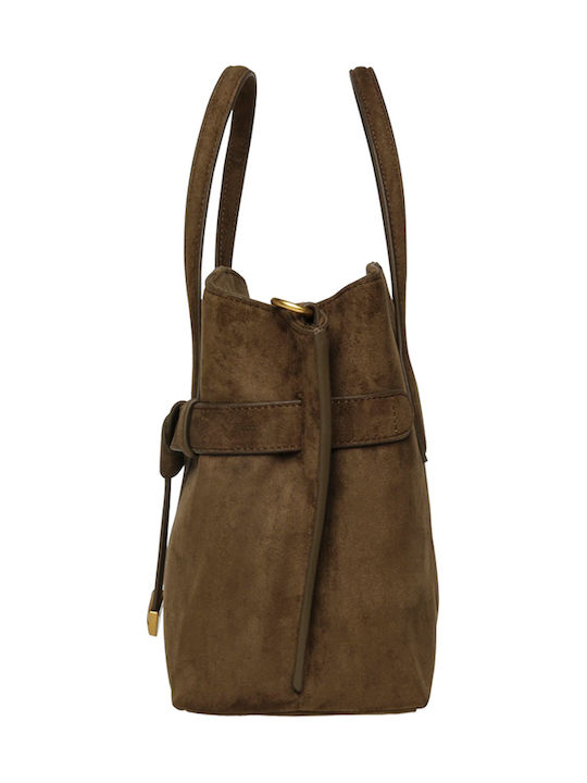Khakifarbene Damen-Schultertasche