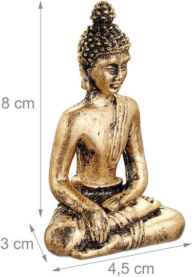Relaxdays Buddha Decorativ din Lemn 11.5x12.5x12.5cm