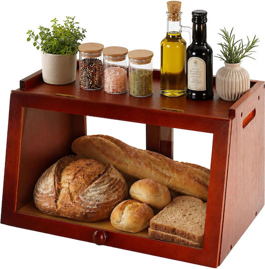Relaxdays Cutie pentru Pâine din Bambus 23x39x26cm