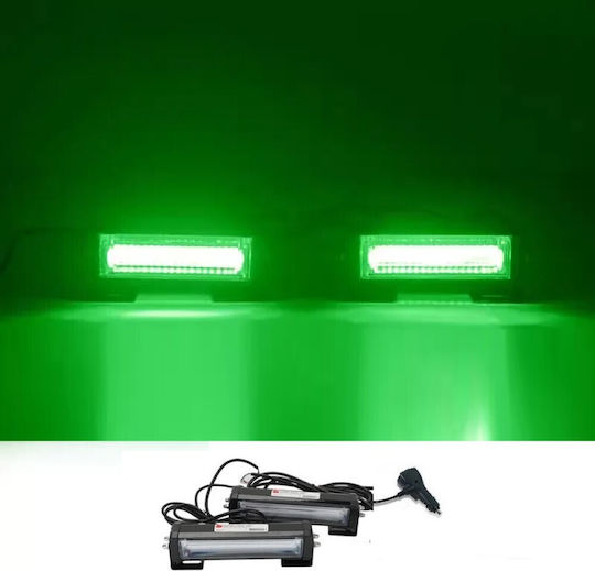 Professional Double Windshield Car Beacon Green Strobe Signal 12/24V 56 Ultracob LED 14000lm Tc-621