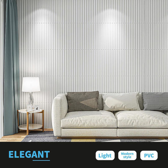 Decorative PVC Αυτοκόλλητο / με Κόλλα Decorative Λευκό 50x50εκ. 12τμχ