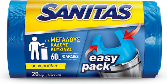 Sanitas Scented Trash Bags Easy-Pack 20 Pieces Blue