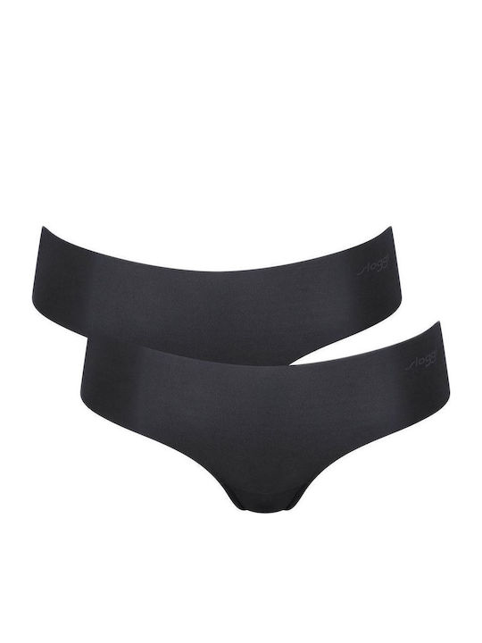 Γυναικεία Slip 2Pack χωρίς Ραφές Μαύρο