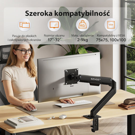 SENSE7 Настолна Стойка за Монитор с Рамо (017979)
