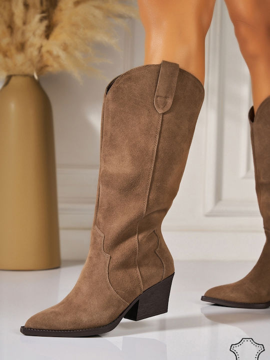 Araley Suede Γυναικείες Μπότες Χακί