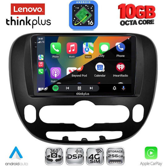 Lenovo Auto-Audiosystem für BMW X2 / X6 Kia Soul 2013–2019 (Bluetooth/USB/WiFi/GPS/Apple CarPlay/Android Auto) mit 9-Zoll-Touchscreen