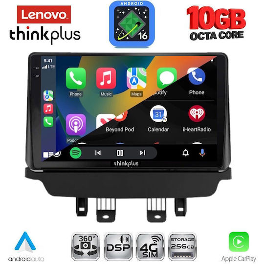 Lenovo Auto-Audiosystem für BMW X2 / X6 Mazda 2 2014–2023 (Bluetooth/USB/WiFi/GPS/Apple CarPlay/Android Auto) mit 9" Touchscreen